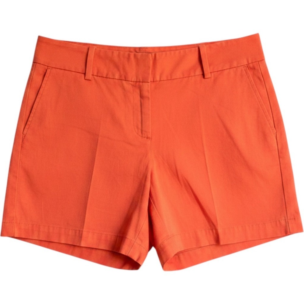 Talbots Petites Orange Chino Shorts Womens 2P Cotton‎ Stretch Mid Rise Summer
